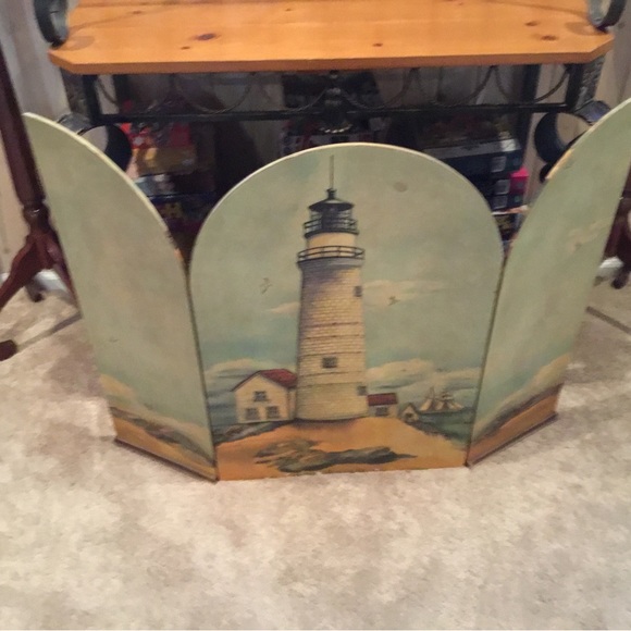 Vintage Antique Wood Fireplaces oil painted Screen - Picture 5 of 9